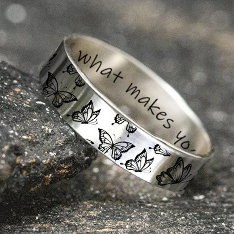 Ретро Модные Простые Изысканные кольца с буквами-бабочками для женщин, мужчин, девочек-подростков, кольца на палец, Ювелирные изделия, подарки на каждый день
