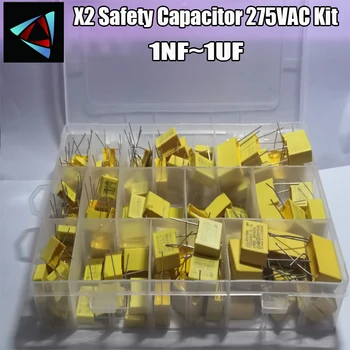 135ШТ 14 значений X2 Защитный конденсатор 275VAC 102 K-105 K 1NF ~ 1 мкФ в ассортименте