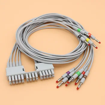 2 шт. выводной кабель для холтеровской ЭКГ EKG 10 и провод электрода для монитора MORTARA ELI 150C 230 250C 280 350, разъем типа 