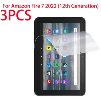 3ШТ ПЭТ Мягкая пленка Для Защиты Экрана Amazon Kindle Fire 7 2022 12-го поколения 7-дюймовая Защитная пленка Для Совершенно Нового Fire 7 2022