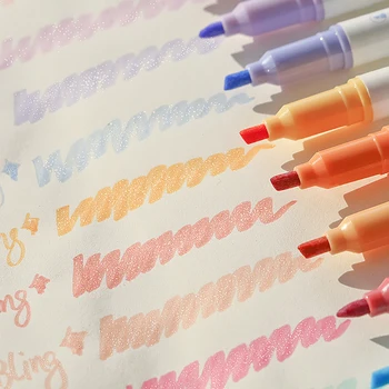 4 шт./компл. Цветной Блестящий маркер для Студентов, маркеры для рисования граффити, ручка, Школьные Канцелярские принадлежности, Канцелярские принадлежности