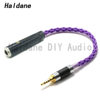 Haldane HIFI 2,5 мм TRRS баланс штекер-3pin адаптер 1/4 6,35 мм Stero Female 7n OCC посеребренный аудио Aux шнур фиолетовый
