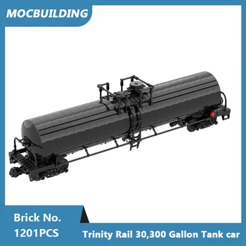 MOC Строительные Блоки Trinity Rail 30 300 Галлонов Автоцистерна Масштаб 1:38 Модель Поезда DIY Собранные Кирпичи Развивающие Игрушки Подарки