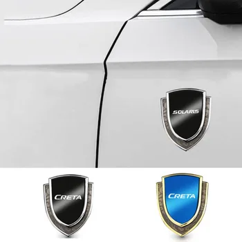 Автомобильная металлическая 3D Наклейка с Авто Логотипом, Изготовленный на Заказ Щит, Украшение для Укладки SOLARIS CRETA Автомобильные Аксессуары