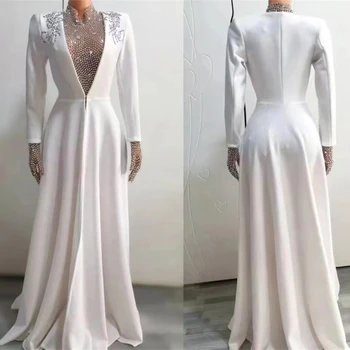 Блестящее Белое женское платье Со стразами, День рождения, Свадебные костюмы Трансвестита, Вечернее свидание, Элегантные платья, дизайн, подходящий