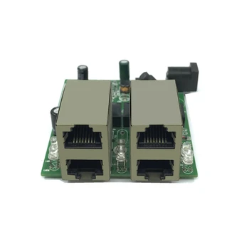 Быстрый коммутатор mini 4 порта ethernet коммутатор 10/100 Мбит/с rj45 сетевой коммутатор концентратор печатная плата модуля для модуля системной интеграции
