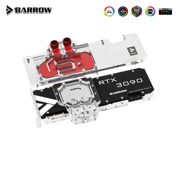 Водяной блок графического процессора BARROW для Кулера видеокарты ZOTAC RTX 3090/3080 Ti 12G6X 5V ARGB 3PIN AURA SYNC BS-AIC3090-PA2