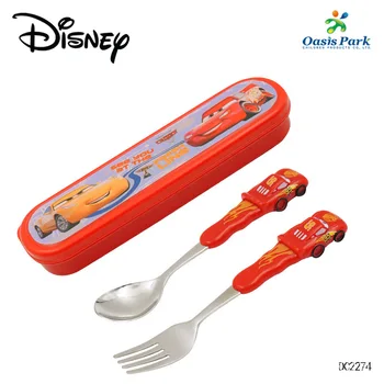 Детская посуда Disney, Набор детских ложек-вилок из нержавеющей стали, Портативная Обучающая ложка, Детская обучающая ложка