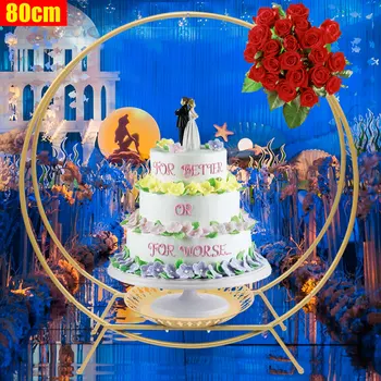 Золотая/Серебряная Свадебная Арка с Двойным Кругом, Подставка для торта, Воздушные шары, Держатель для цветов, Серебристый Фон