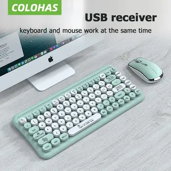 Игровая клавиатура и мышь USB 2.4G для портативных ПК Macbook, игровой набор для геймеров, клавиатура, мыши, эргономичная беспроводная клавиатура