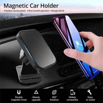 Магнитный автомобильный держатель для телефона, подставка для мобильного телефона на 360 градусов, универсальное магнитное крепление, поддержка GPS для iPhone Huawei Xiaomi Samsung