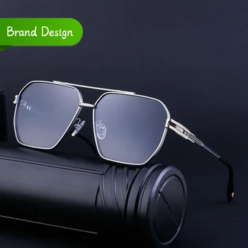 Новые Винтажные двухлучевые высококачественные солнцезащитные очки в коробке для мужчин, для вождения на открытом воздухе, устойчивые к ультрафиолетовому излучению, Брендовые дизайнерские очки
