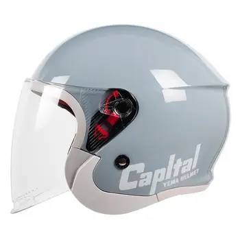 Открытые шлемы Мотоциклетный шлем Сверхлегкий для электрического скутера с козырьком Moto Взрослые Мужчины Мопед Vespa Enduro Quick Release