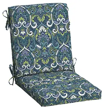 Подушка для обеденного стула Arden Selections на открытом воздухе 20 x 20, сапфировый Аврора-синий дамасский