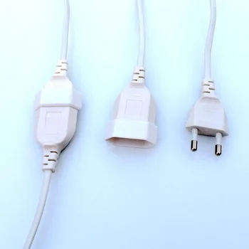 Удлинительный кабель ЕС с двумя штекерами Удлинительный кабель Европейского стандарта с двумя штекерами для мужчин и женщин, Шнур питания с 2 жилками 0,75
