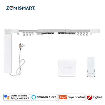 Электродвигатель для штор Zemismart с выключателем для штор Tuya Zigbee Smart Life Alexa Google Home Control